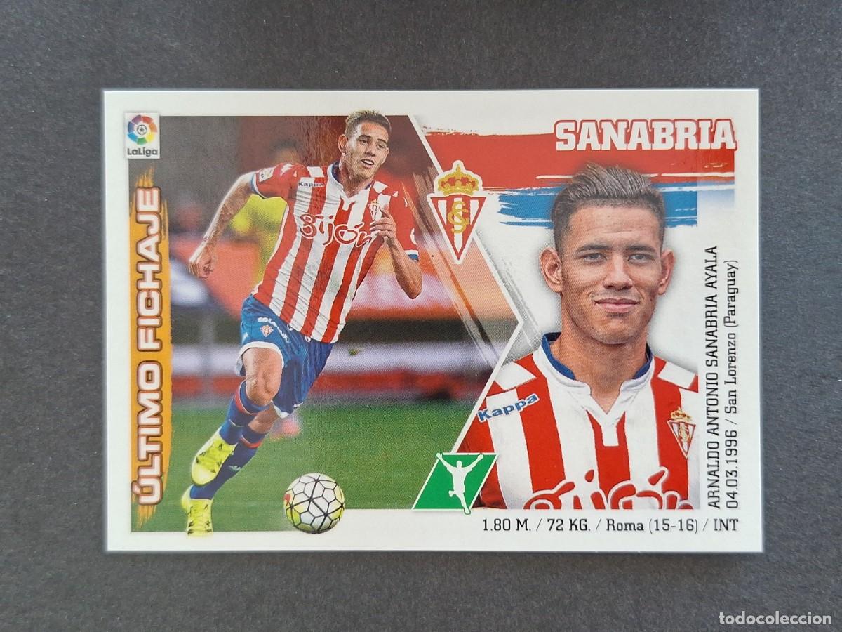 Cromos de f&uacute;tbol: L3 SANABRIA SPORTING DE GIJON FICHAJE 36 LIGA ESTE 2015 2016 15 16 NUNCA PEGADO SIN PEGAR