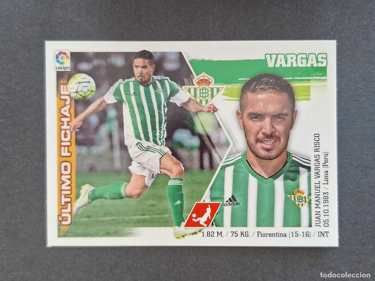 Cromos de f&uacute;tbol: L3 VARGAS REAL BETIS BALOMPIE FICHAJE 39 LIGA ESTE 2015 2016 15 16 NUNCA PEGADO SIN PEGAR