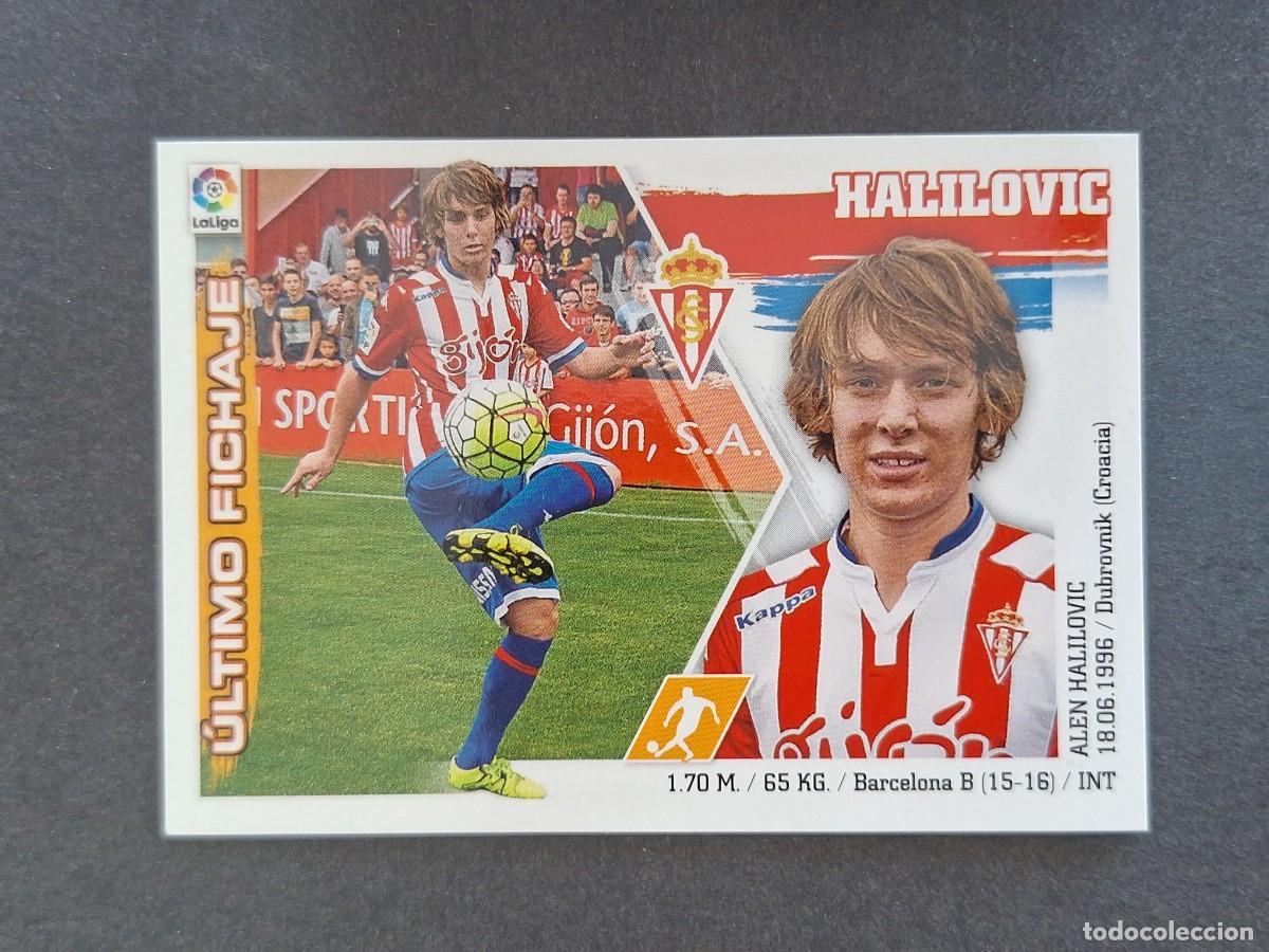 Cromos de f&uacute;tbol: L3 HALILOVIC SPORTING DE GIJON FICHAJE 46 LIGA ESTE 2015 2016 15 16 NUNCA PEGADO SIN PEGAR