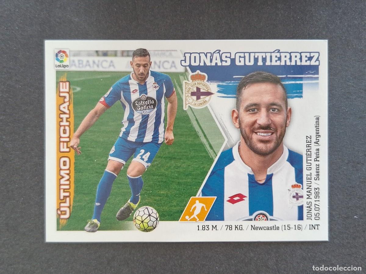 Cromos de f&uacute;tbol: L3 JONAS GUTIERREZ DEPORTIVO DE CORU&Ntilde;A FICHAJE 56 LIGA ESTE 2015 2016 15 16 NUNCA PEGADO SIN PEGAR