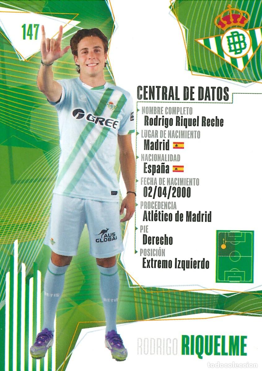 Cromos de f&uacute;tbol: FUTBOL - BETIS CARDS - 2025-2026 - 25-26 - REAL BETIS - 147 - RODRIGO RIQUELME - CENTRAL DE DATOS