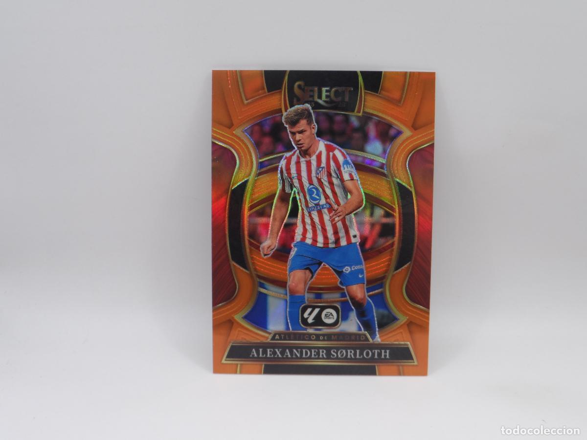 Cromos de f&uacute;tbol: 14 ALEXANDER SORLOTH NUMERADA /75 ORANGE PRIZM ATLETICO DE MADRID PANINI SELECT 2025 2026 25 26