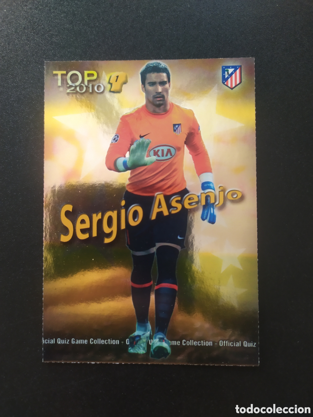 Cromos de f&uacute;tbol: Mundicromo fichas Liga 2009 2010 09 10 Sergio Asenjo top brillo dorado n&deg; 548 Atl&eacute;tico Madrid