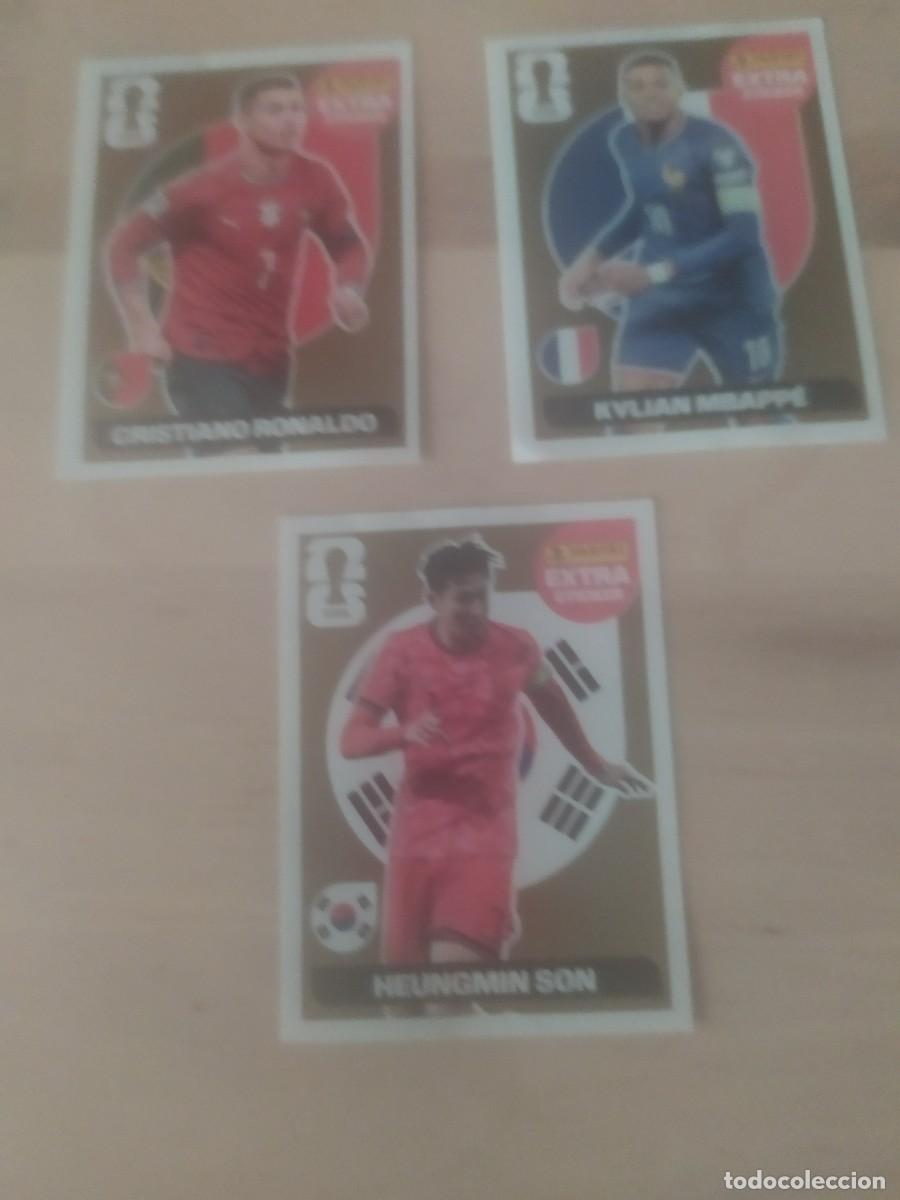 Cromos de f&uacute;tbol: MBAPPE RONALDO HEUMING SON EXTRA STICKERS ORO GOLD MUNDIAL USA CANAD&Aacute; 2026