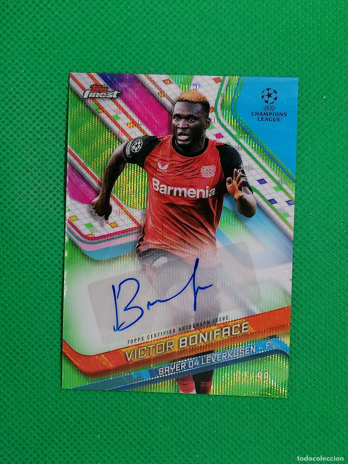 Cromos de f&uacute;tbol: VICTOR BONIFACE LEVERKUSEN /99 AUTOGRAFO AUTO FIRMA ⚽ TOPPS FINEST 2024 2025 24 25 ⚽