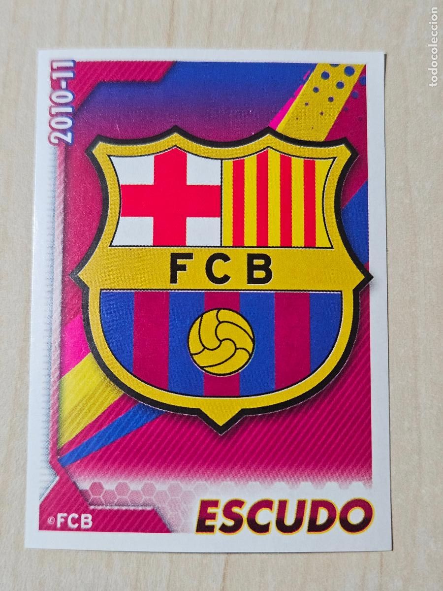 Cromos de f&uacute;tbol: CROMO N&ordm; 1 ESCUDO - COLECCION OFICIAL BARCELONA LIGA 2010 2011 - 10 11 SIN PEGAR