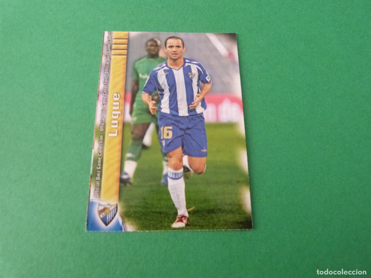 Cromos de f&uacute;tbol: TRADING CARD FUTBOL LUQUE MALAGA C.F. BAJA N&ordm; 205 FICHAS LIGA MUNDICROMO 2009-2010/09-10