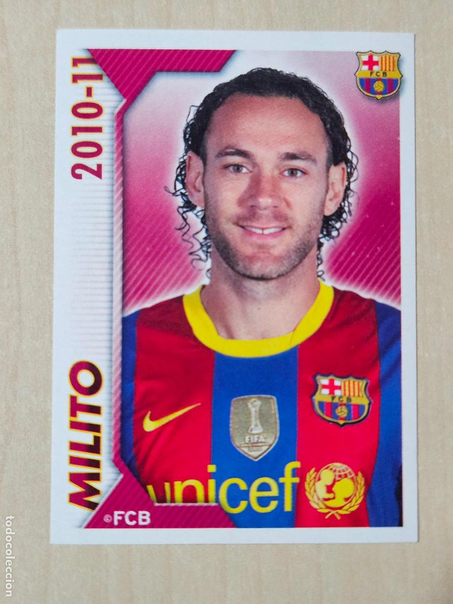 Figurine di Calcio: CROMO N&ordm; 44 MILITO - COLECCION OFICIAL BARCELONA LIGA 2010 2011 - 10 11 SIN PEGAR