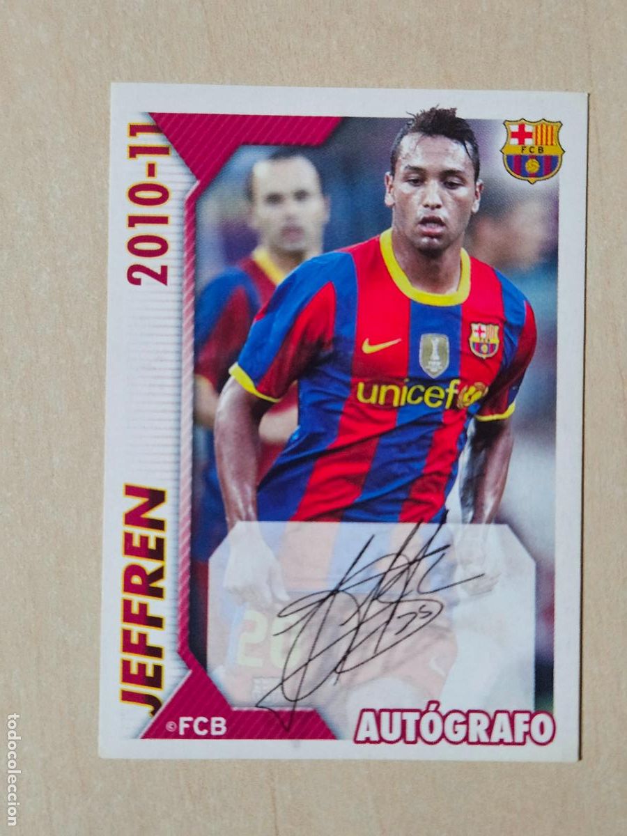 Cromos de f&uacute;tbol: CROMO N&ordm; 113 JEFFREN - COLECCION OFICIAL BARCELONA LIGA 2010 2011 - 10 11 SIN PEGAR