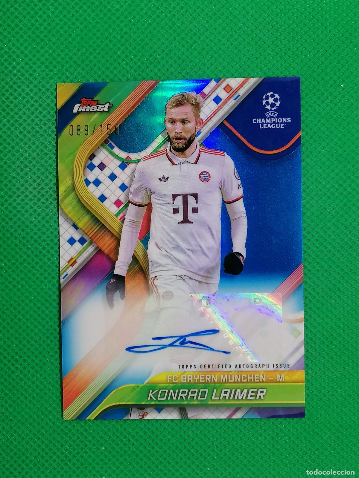 Cromos de f&uacute;tbol: KONRAD LAIMER BAYERN MUNICH /150 AUTO FIRMA AUTOGRAFO ⚽ TOPPS FINEST 2024 2025 24 25 ⚽