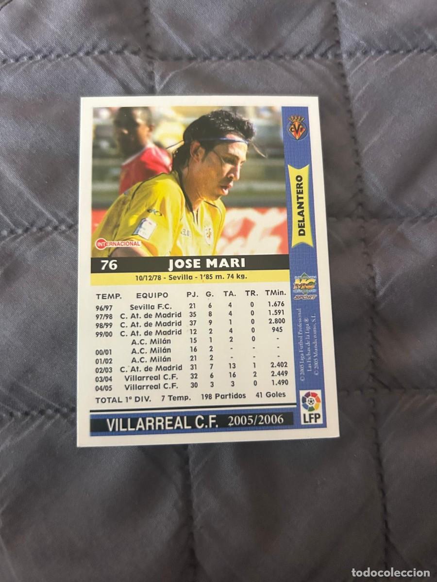 Cromos de f&uacute;tbol: Cromo Jose Mari Villarreal 76 corregido mundicromo 05 06 2005 2006