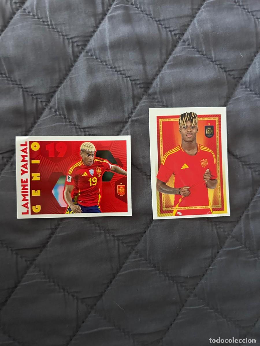 Cromos de f&uacute;tbol: Lamine Yamal y Nico Williams Espa&ntilde;a 2026 mundial Carrefour.