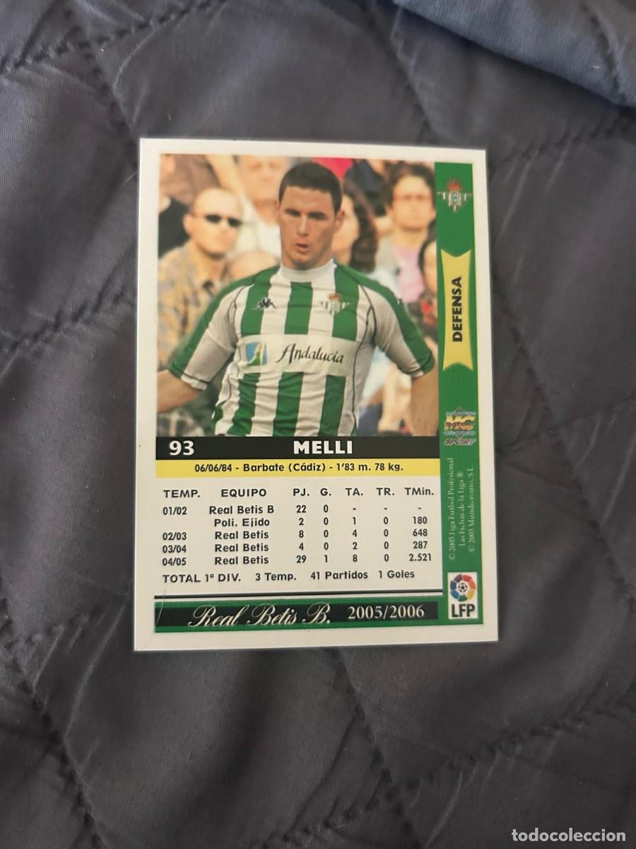 Cromos de f&uacute;tbol: Cromo Melli betis 93 corregido mundicromo 05 06 2005 2006