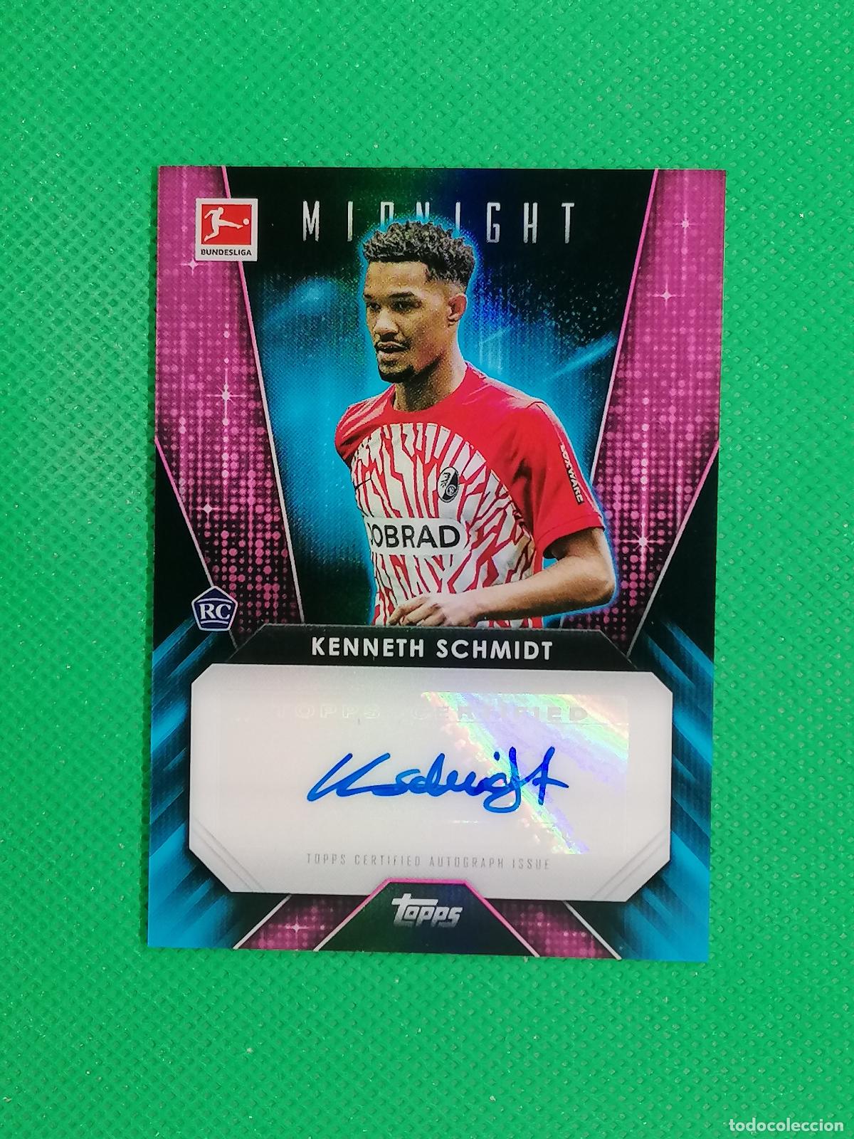 Cromos de f&uacute;tbol: KENNETH SCHMIDT FREIBURG ROOKIE AUTOGRAFO AUTO FIRMA MIDNIGHT ⚽ TOPPS BUNDESLIGA 23 24 2023 2024 ⚽