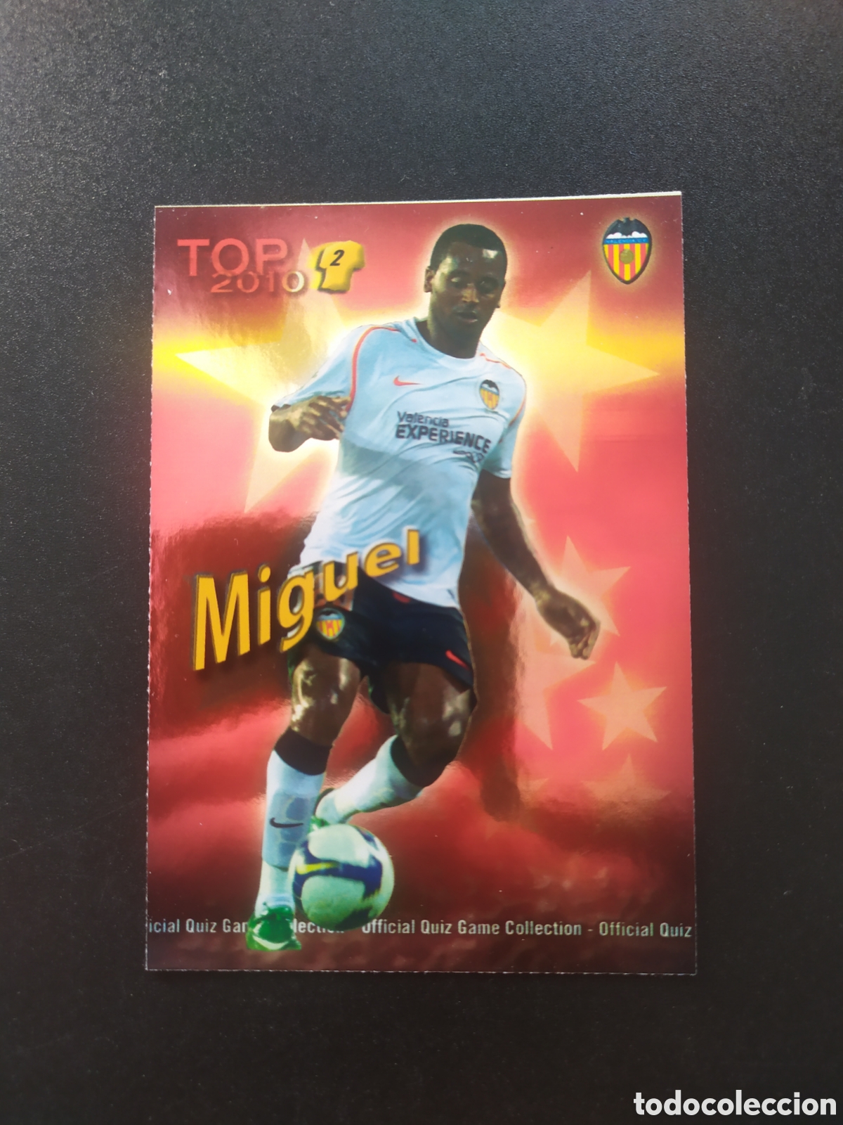 Fu&szlig;ball-Sticker: Mundicromo fichas Liga 2009 2010 09 10 Miguel top brillo rojo n&deg; 552 Valencia