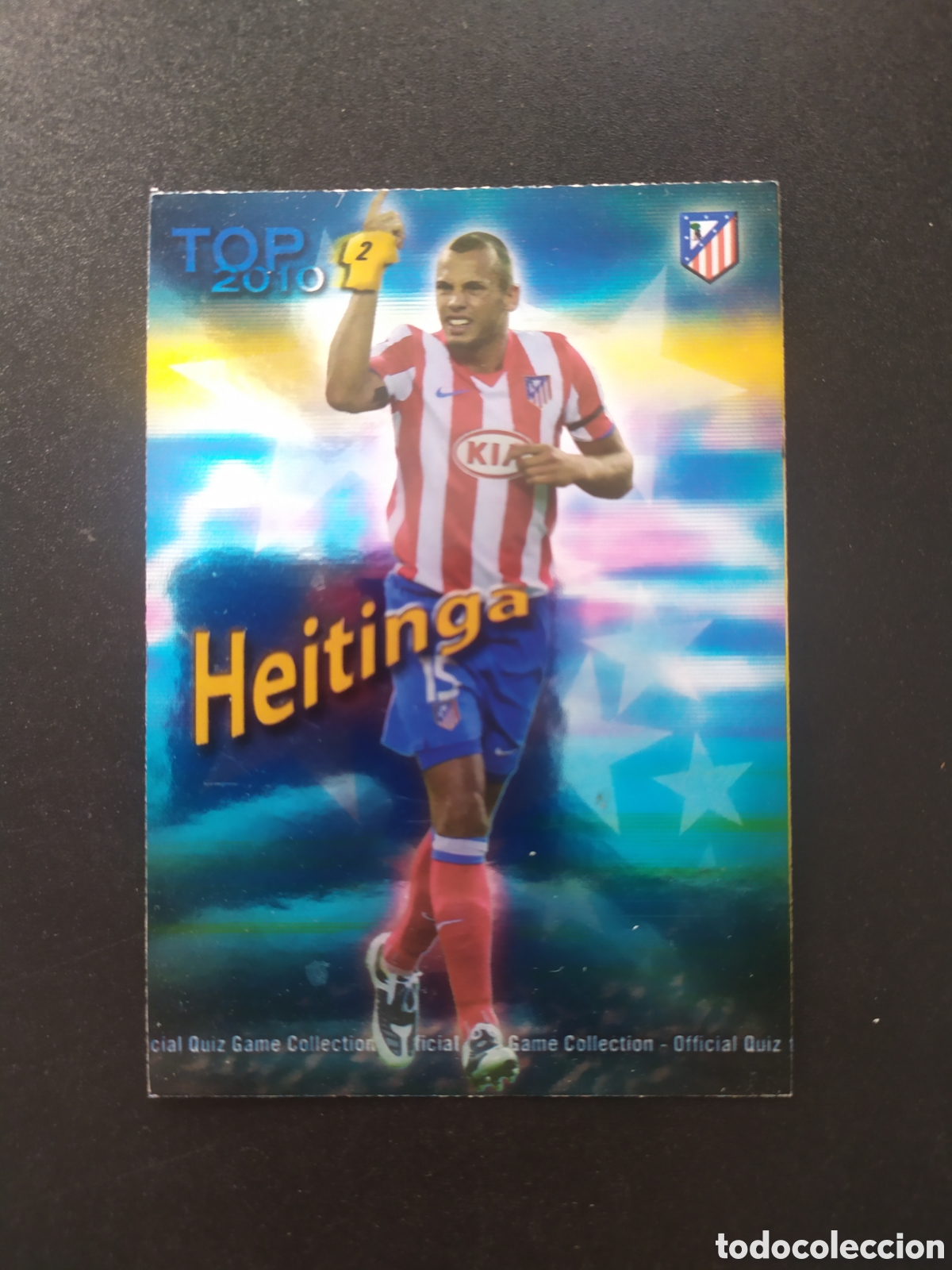 Fu&szlig;ball-Sticker: Mundicromo fichas Liga 2009 2010 09 10 Heitinga top brillo azul n&deg; 552 Atl&eacute;tico Madrid