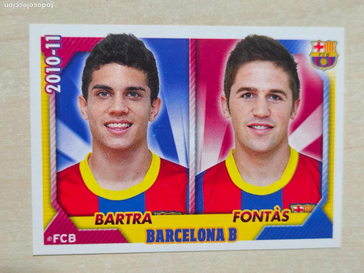 Cromos de f&uacute;tbol: CROMO N&ordm; 144 BARTRA Y FONTAS - COLECCION OFICIAL BARCELONA LIGA 2010 2011 - 10 11 SIN PEGAR