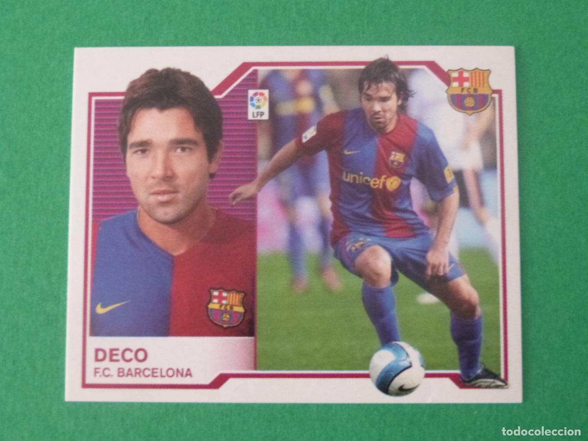 Cromos de f&uacute;tbol: CROMO FUTBOL DECO F.C. BARCELONA SIN PEGAR LIGA ESTE 2007-2008/07-08