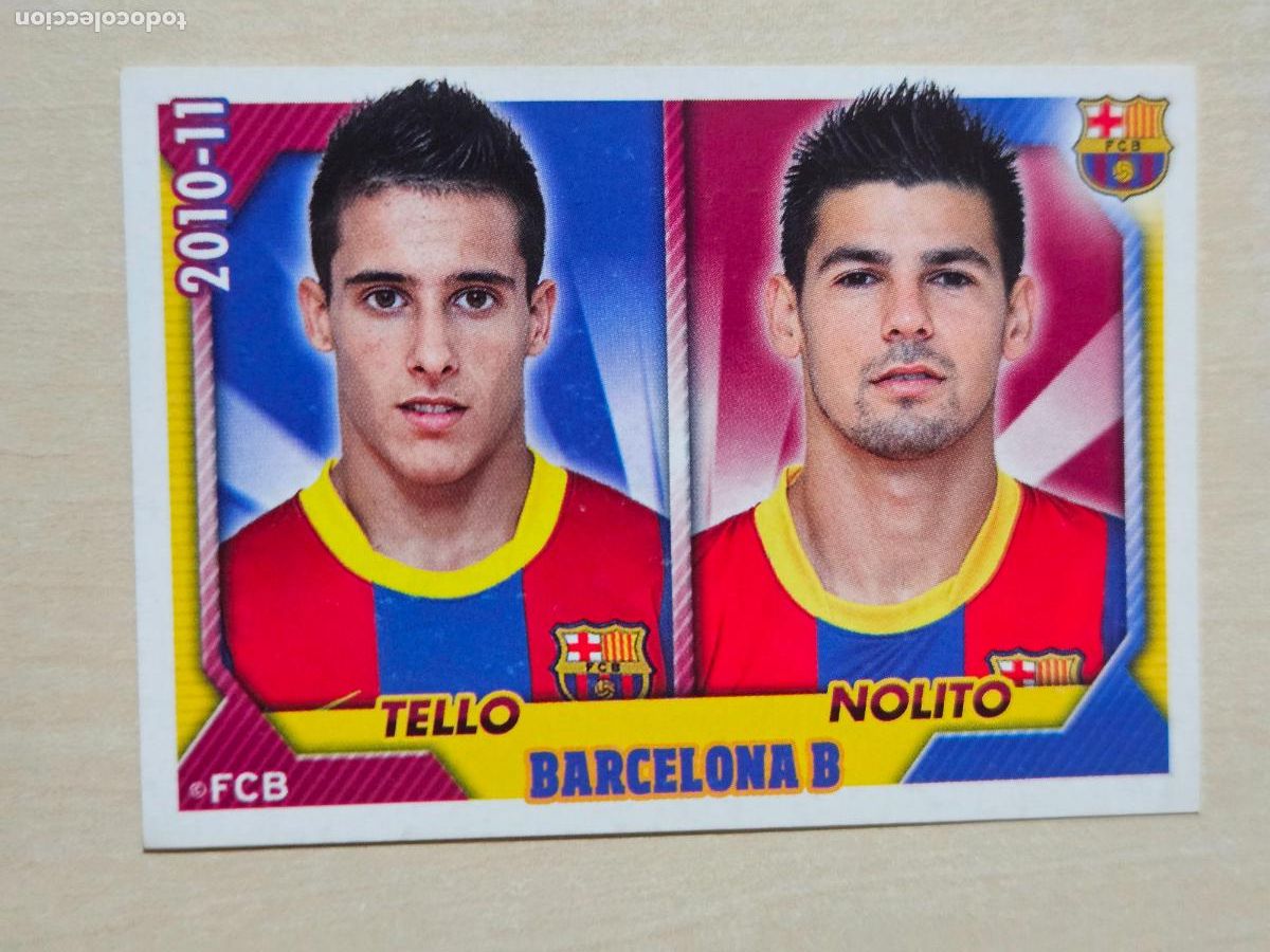 Cromos de f&uacute;tbol: CROMO N&ordm; 154 TELLO Y NOLITO - COLECCION OFICIAL BARCELONA LIGA 2010 2011 - 10 11 SIN PEGAR