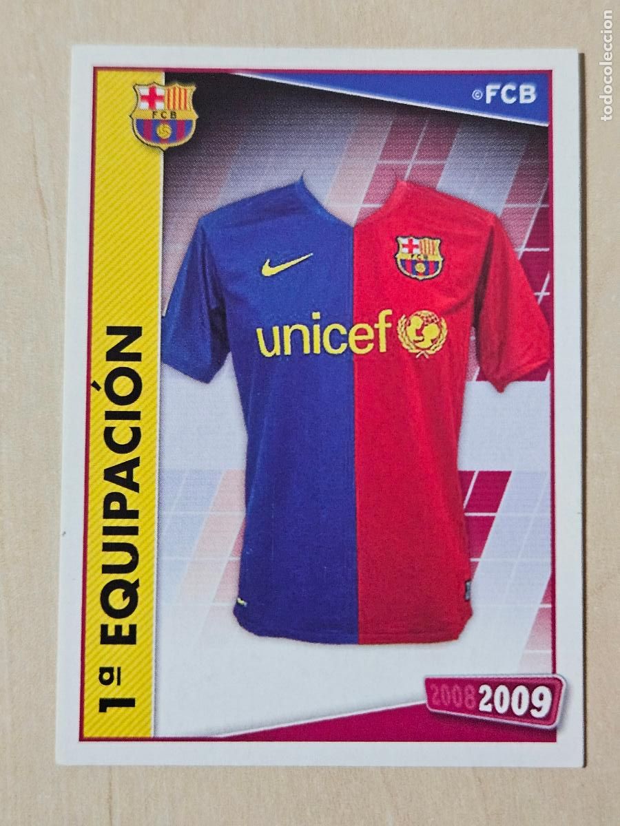 Fu&szlig;ball-Sticker: CROMO N&ordm; 7 EQUIPACION - COLECCION OFICIAL BARCELONA 2008 - 2009 - PANINI - CROMO SIN PEGAR