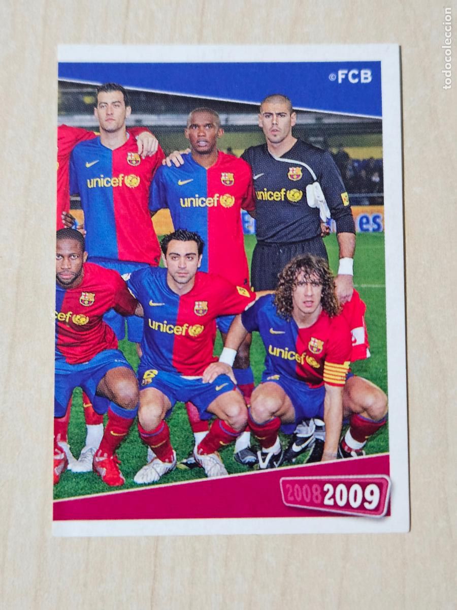 Fu&szlig;ball-Sticker: CROMO N&ordm; 9 ALINEACION - COLECCION OFICIAL BARCELONA 2008 - 2009 - PANINI - CROMO SIN PEGAR