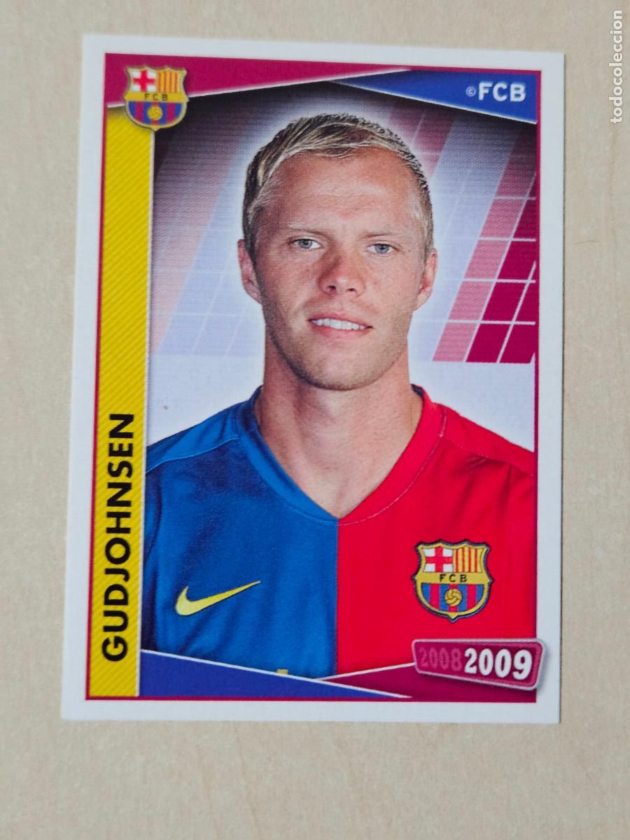 Cartes &agrave; collectionner de Football: CROMO N&ordm; 112 GUDJOHNSEN - COLECCION OFICIAL BARCELONA 2008 - 2009 - PANINI - CROMO SIN PEGAR