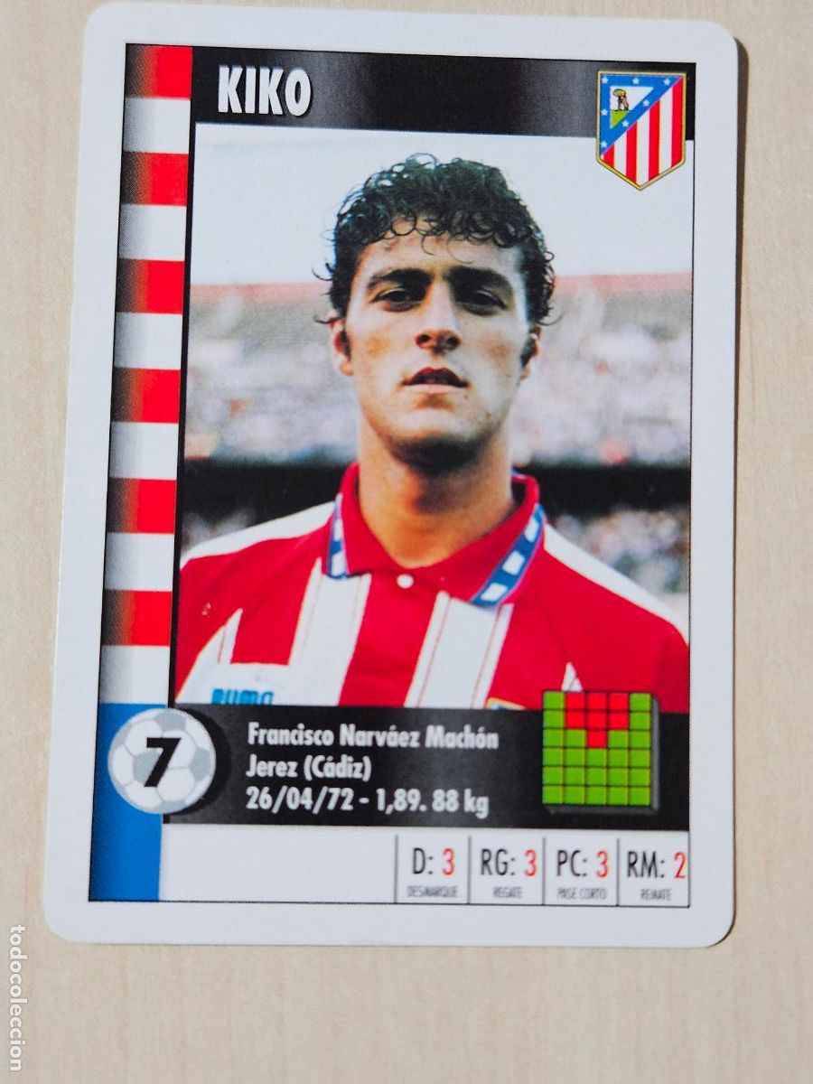 Cromos de f&uacute;tbol: KIKO - ATLETICO DE MADRID - CARTA NAIPE HERACLIO FOURNIER SUPERGOL SUPER GOL MARCA 95 96