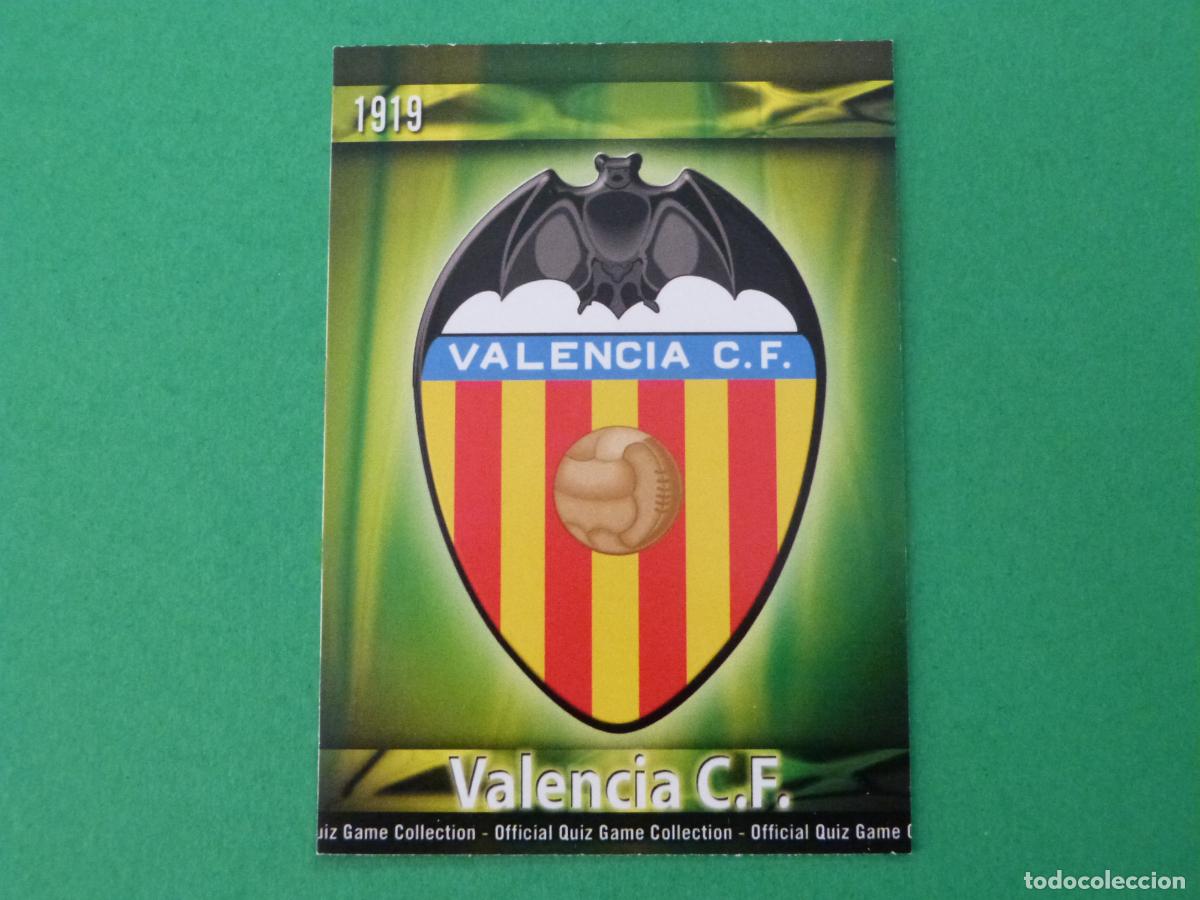 Cromos de f&uacute;tbol: TRADING CARD FUTBOL ESCUDO VALENCIA C.F. MATE N&ordm; 136 FICHAS LIGA MUNDICROMO 2009-2010/09-10
