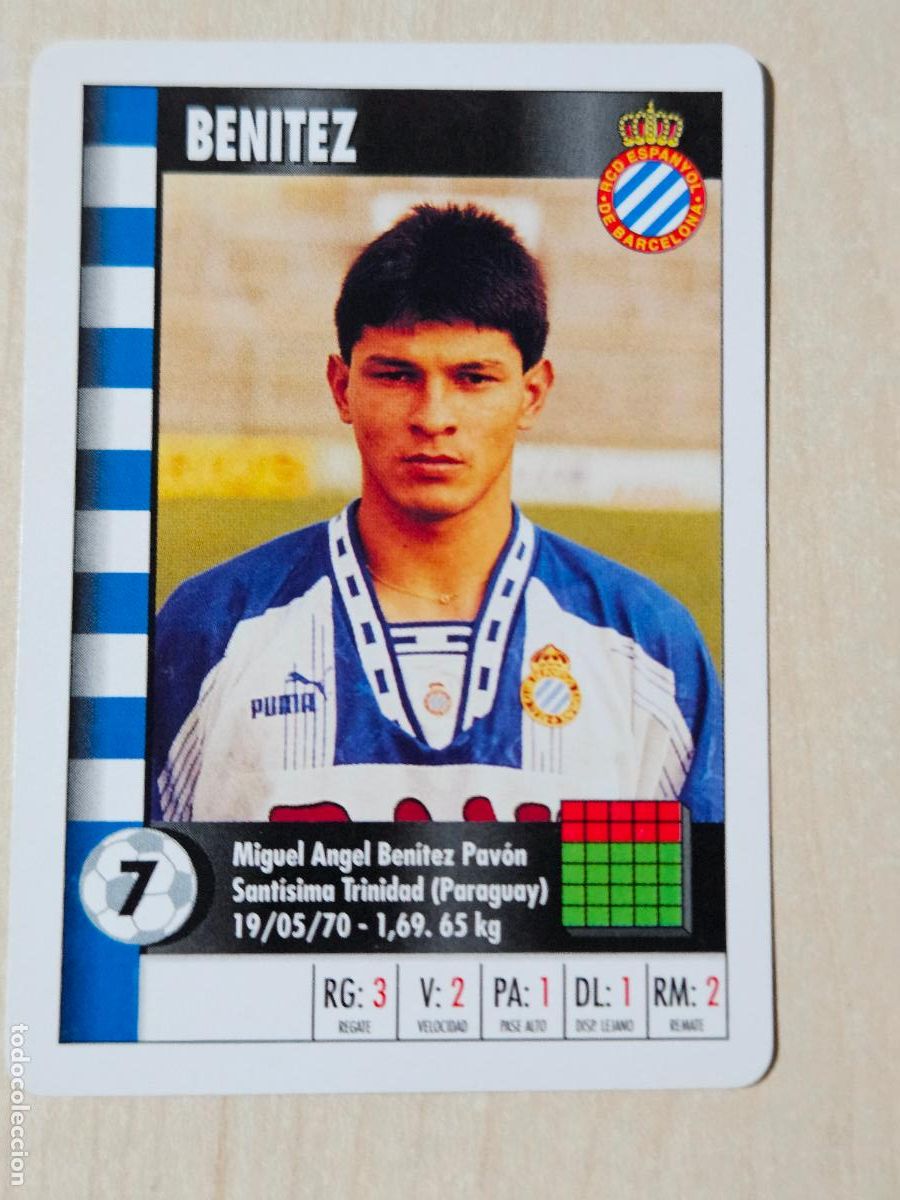 Cromos de f&uacute;tbol: BENITEZ - ESPANYOL - CARTA NAIPE HERACLIO FOURNIER SUPERGOL SUPER GOL MARCA 95 96