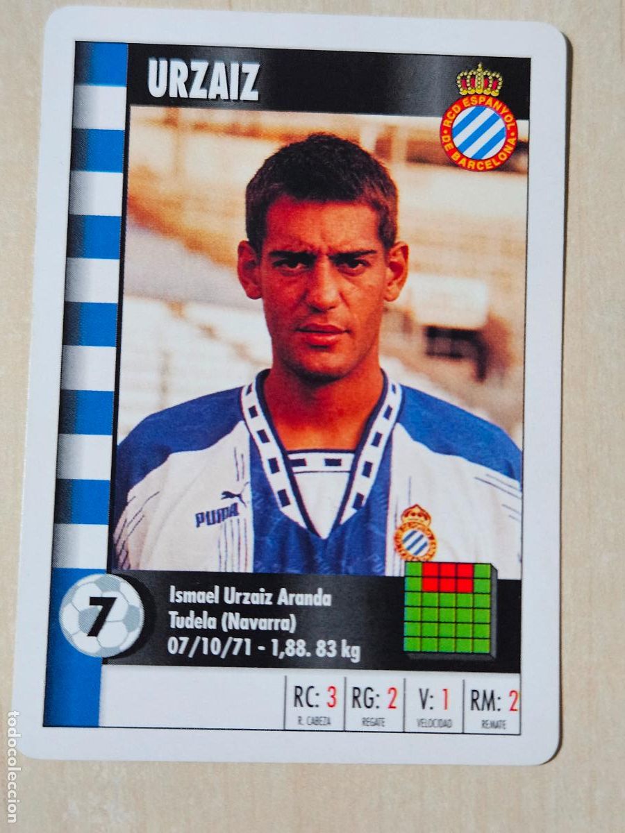 Cromos de f&uacute;tbol: URZAIZ - ESPANYOL - CARTA NAIPE HERACLIO FOURNIER SUPERGOL SUPER GOL MARCA 95 96