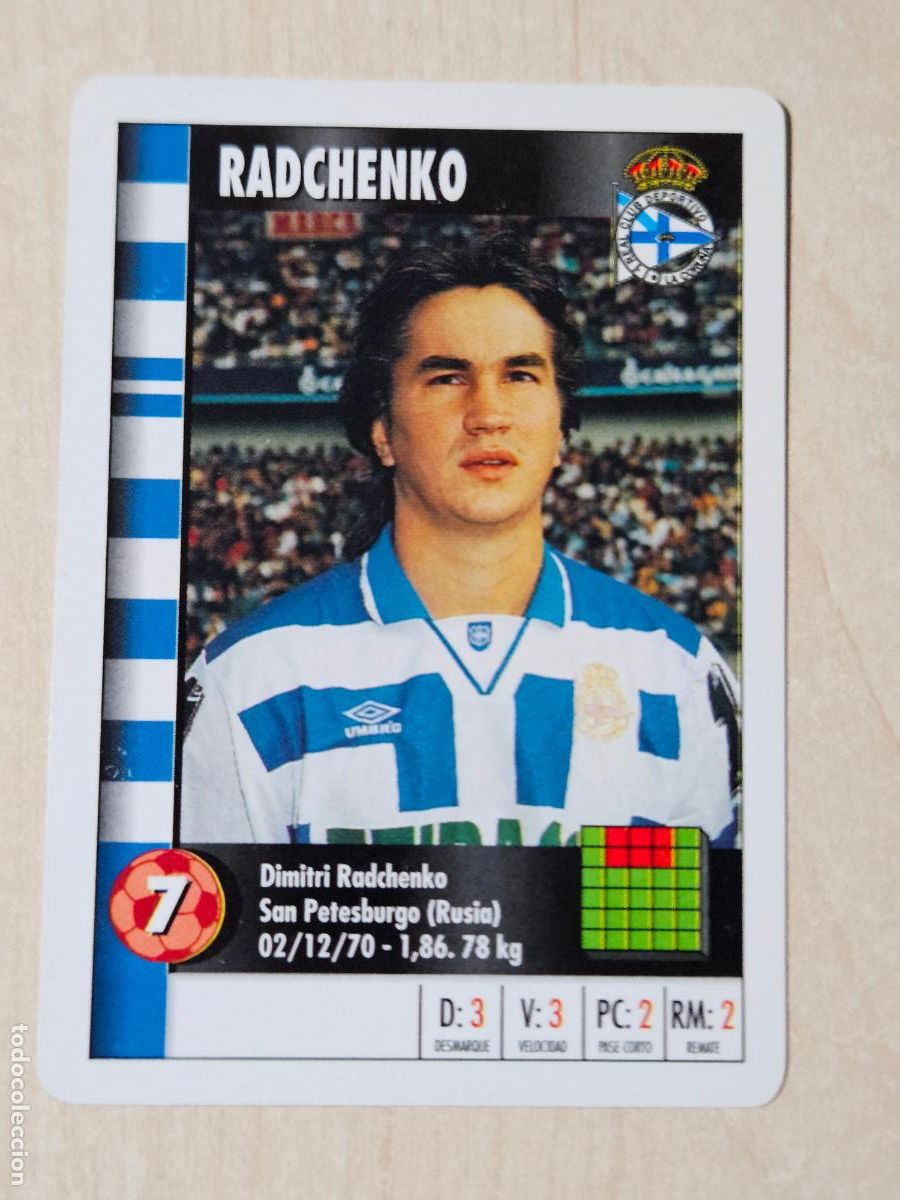 Cromos de f&uacute;tbol: RADCHENKO - DEPORTIVO DE LA CORU&Ntilde;A - CARTA NAIPE HERACLIO FOURNIER SUPERGOL SUPER GOL MARCA 95 96