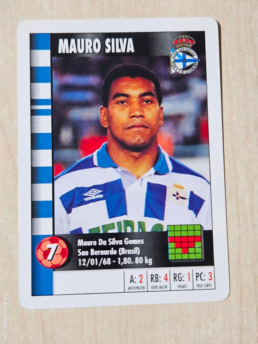 Cromos de f&uacute;tbol: MAURO SILVA - DEPORTIVO DE LA CORU&Ntilde;A - CARTA NAIPE HERACLIO FOURNIER SUPERGOL SUPER GOL MARCA 95 96