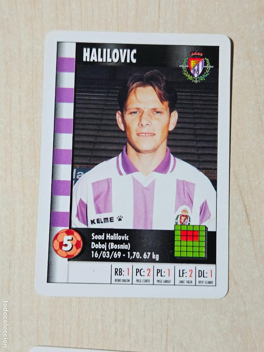 Cromos de f&uacute;tbol: HALILOVIC - REAL VALLADOLID - CARTA NAIPE HERACLIO FOURNIER SUPERGOL SUPER GOL MARCA 95 96
