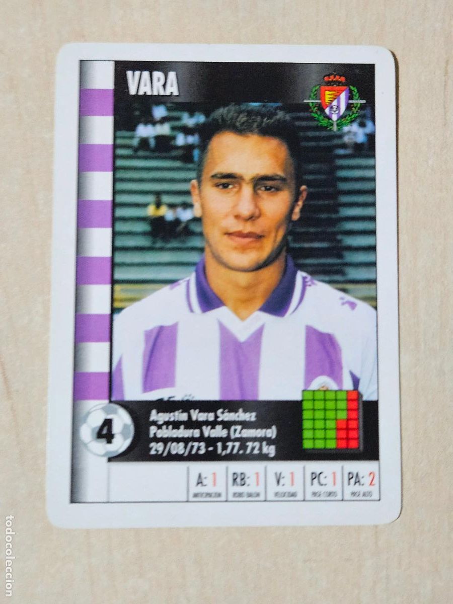 Cromos de f&uacute;tbol: VARA - REAL VALLADOLID - CARTA NAIPE HERACLIO FOURNIER SUPERGOL SUPER GOL MARCA 95 96