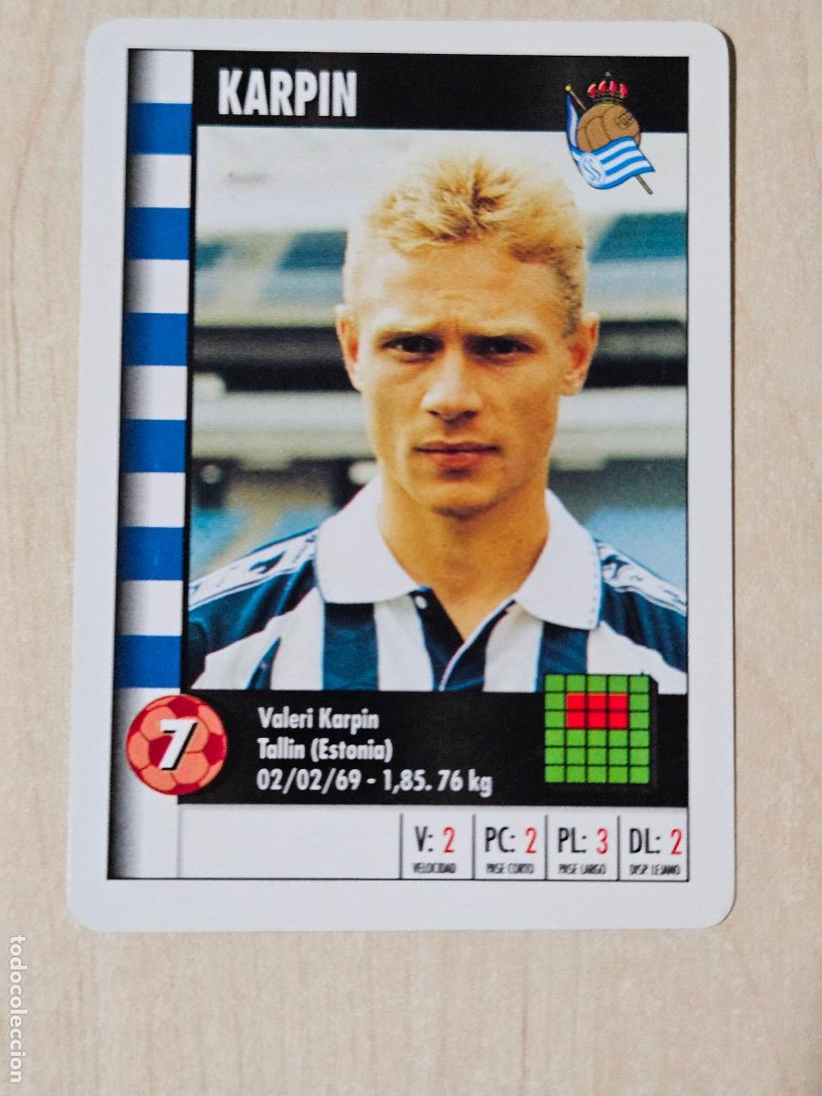Cromos de f&uacute;tbol: KARPIN - REAL SOCIEDAD - CARTA NAIPE HERACLIO FOURNIER SUPERGOL SUPER GOL MARCA 95 96