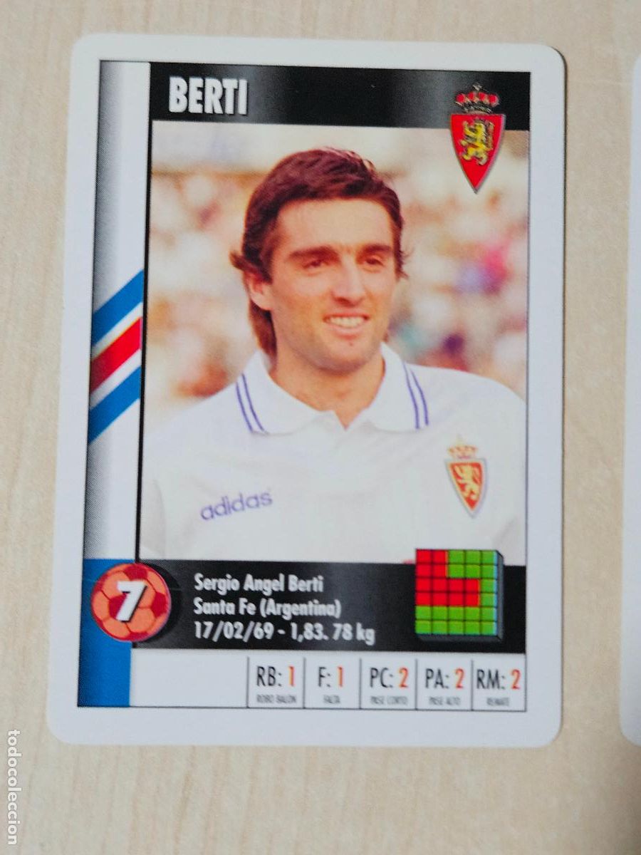 Cromos de f&uacute;tbol: BERTI - REAL ZARAGOZA - CARTA NAIPE HERACLIO FOURNIER SUPERGOL SUPER GOL MARCA 95 96