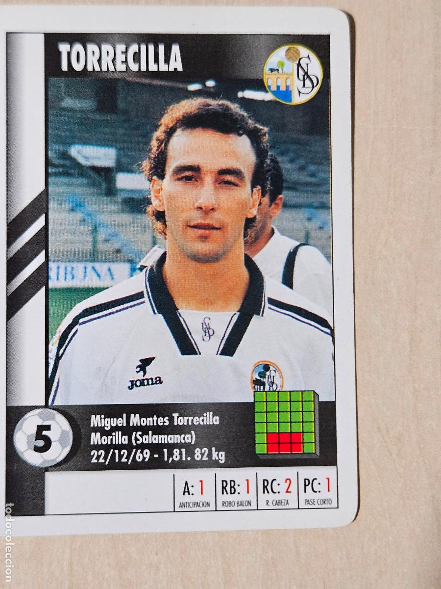 Cromos de f&uacute;tbol: TORRECILLA - SALAMANCA - CARTA NAIPE HERACLIO FOURNIER SUPERGOL SUPER GOL MARCA 95 96