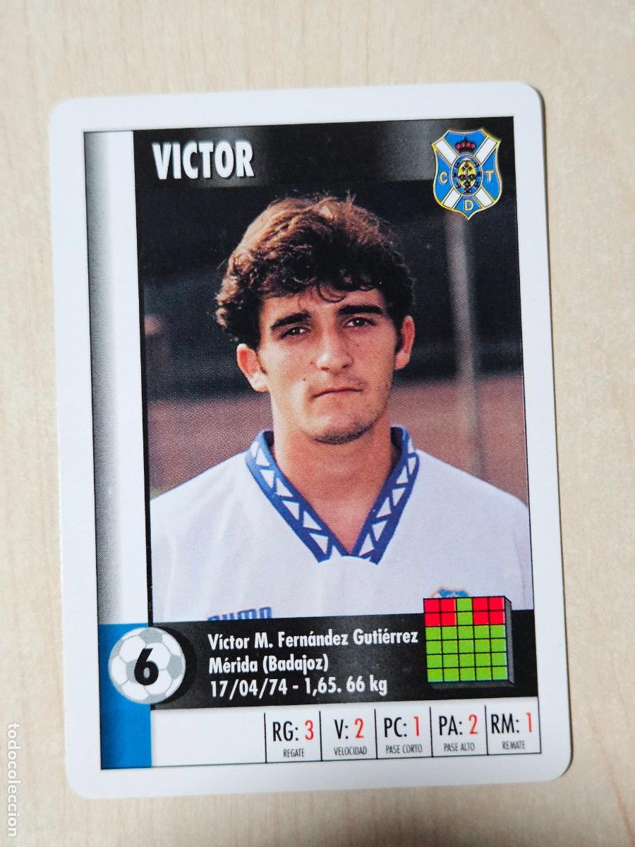 Cromos de f&uacute;tbol: VICTOR - TENERIFE - CARTA NAIPE HERACLIO FOURNIER SUPERGOL SUPER GOL MARCA 95 96