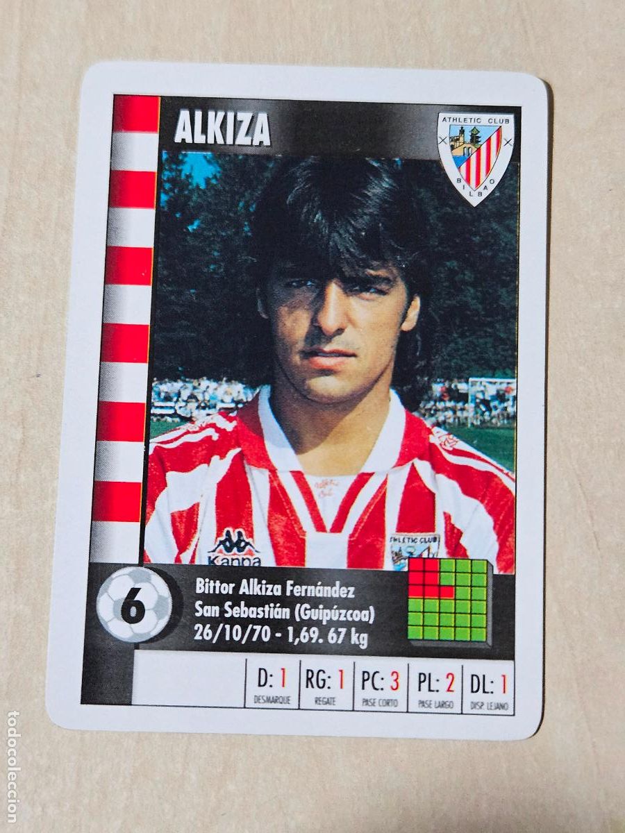 Cromos de f&uacute;tbol: ALKIZA - ATHLETIC DE BILBAO - CARTA NAIPE HERACLIO FOURNIER SUPERGOL SUPER GOL MARCA 95 96