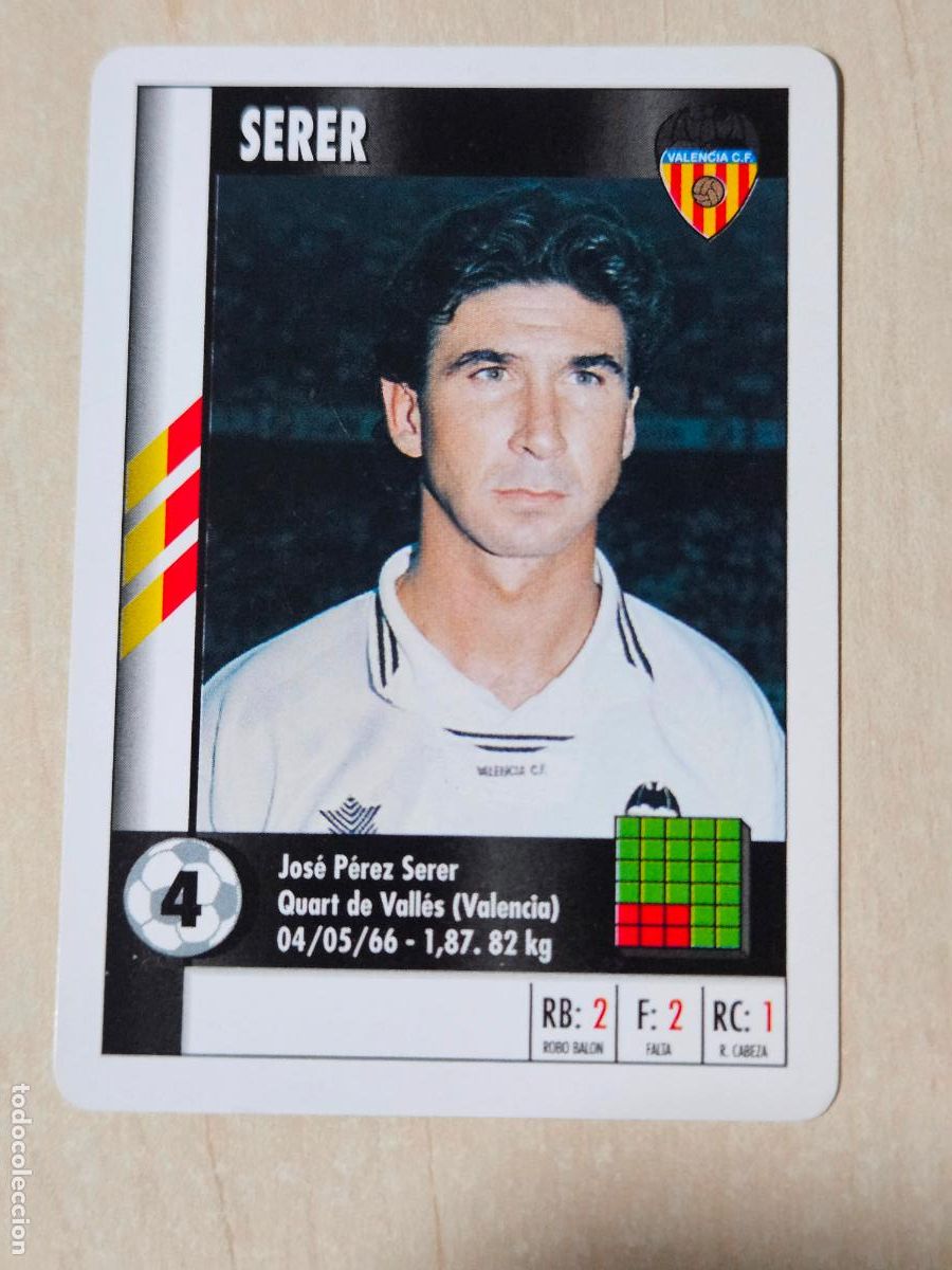 Cromos de f&uacute;tbol: SERER - VALENCIA - CARTA NAIPE HERACLIO FOURNIER SUPERGOL SUPER GOL MARCA 95 96