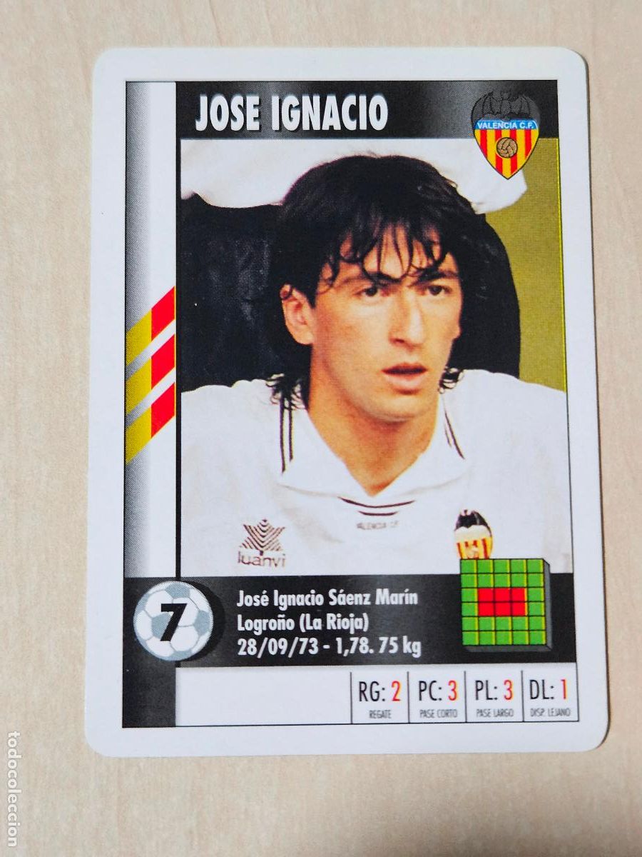 Cromos de f&uacute;tbol: JOSE IGNACIO - VALENCIA - CARTA NAIPE HERACLIO FOURNIER SUPERGOL SUPER GOL MARCA 95 96