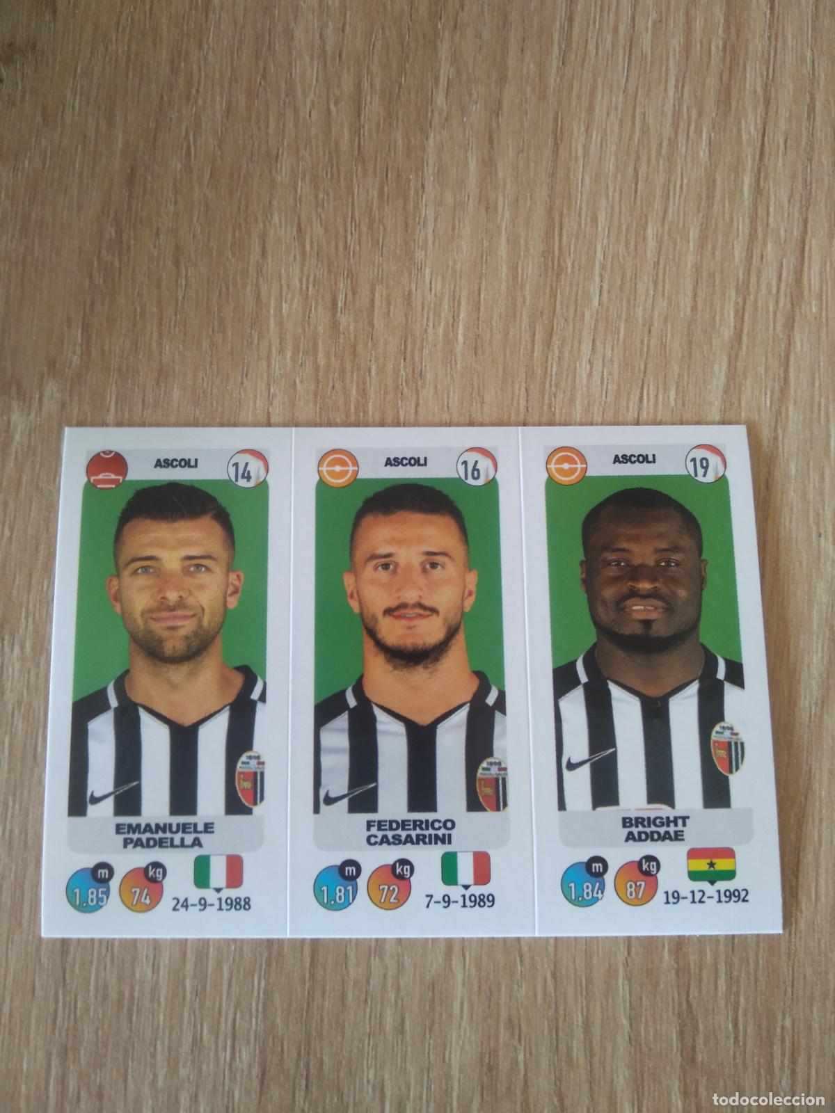 Cromos de f&uacute;tbol: 569 PADELLA CASARINI ADDAE ASCOLI CROMO FUTBOL PANINI LIGA ITALIA 18-19 CALCIATORI 2018-2019