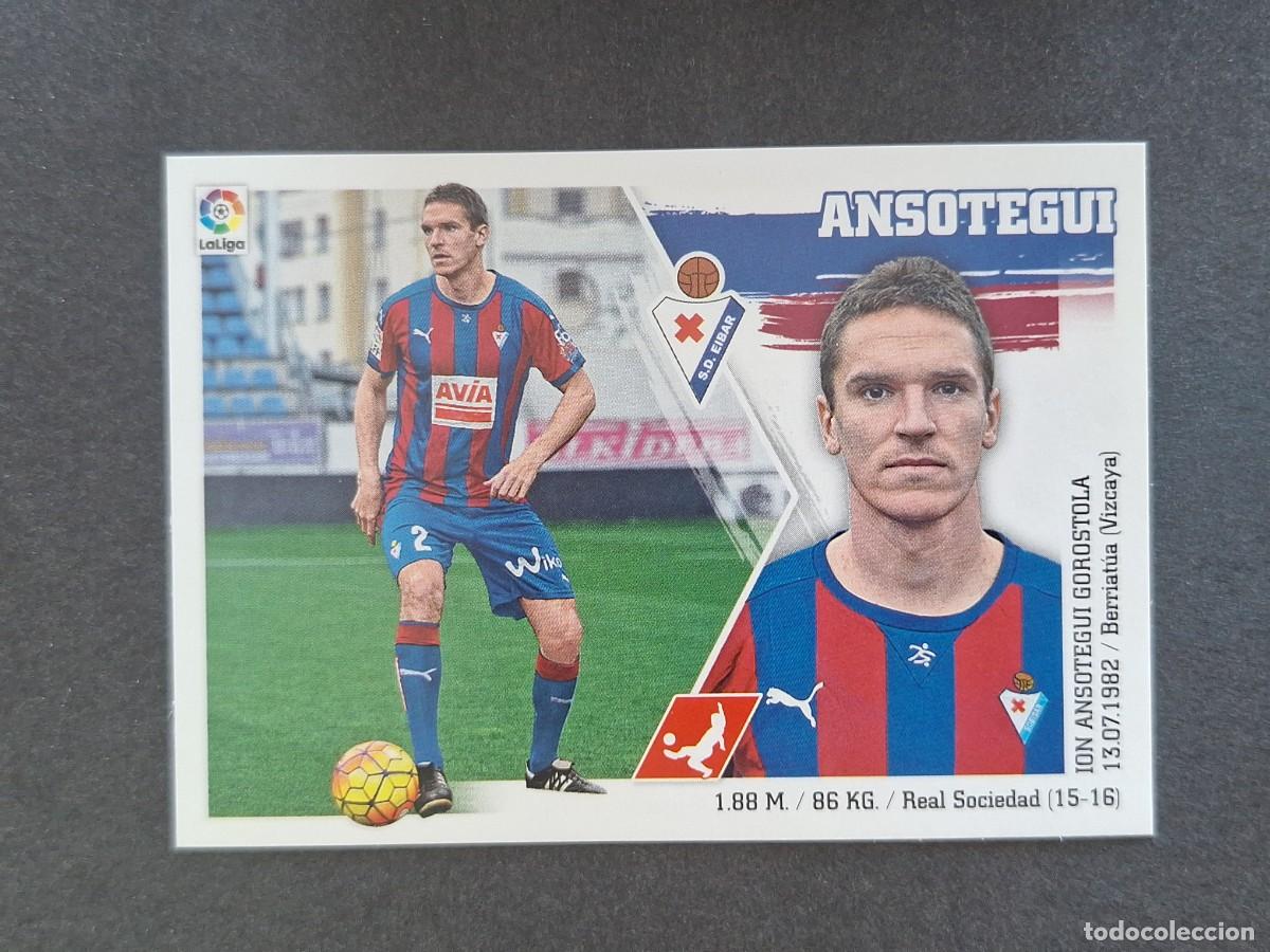 Cromos de f&uacute;tbol: L3 ANSOTEGUI S. D. EIBAR MERCADO INVIERNO LIGA ESTE 2015 2016 15 16 NUNCA PEGADO SIN PEGAR