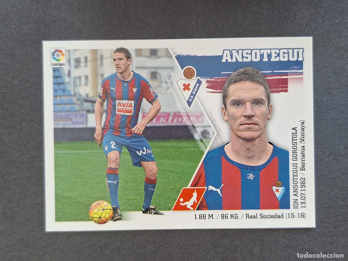 Cromos de f&uacute;tbol: L3 ANSOTEGUI S. D. EIBAR MERCADO INVIERNO LIGA ESTE 2015 2016 15 16 NUNCA PEGADO SIN PEGAR