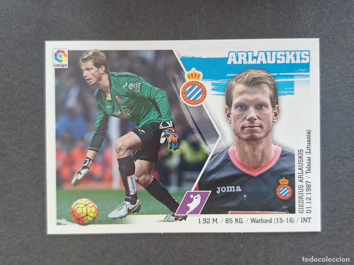 Cromos de f&uacute;tbol: L3 ARLAUSKIS R. C. D. ESPA&Ntilde;OL MERCADO INVIERNO LIGA ESTE 2015 2016 15 16 NUNCA PEGADO SIN PEGAR
