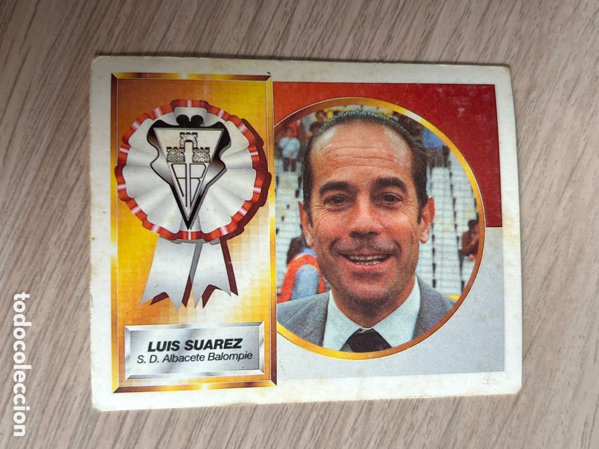 Cromos de f&uacute;tbol: LUIS SUAREZ ENTRENADOR ALBACETE BAJA LIGA ESTE 1994 1995 94 95 SOBADO NUNCA PEGADO SIN PEGAR