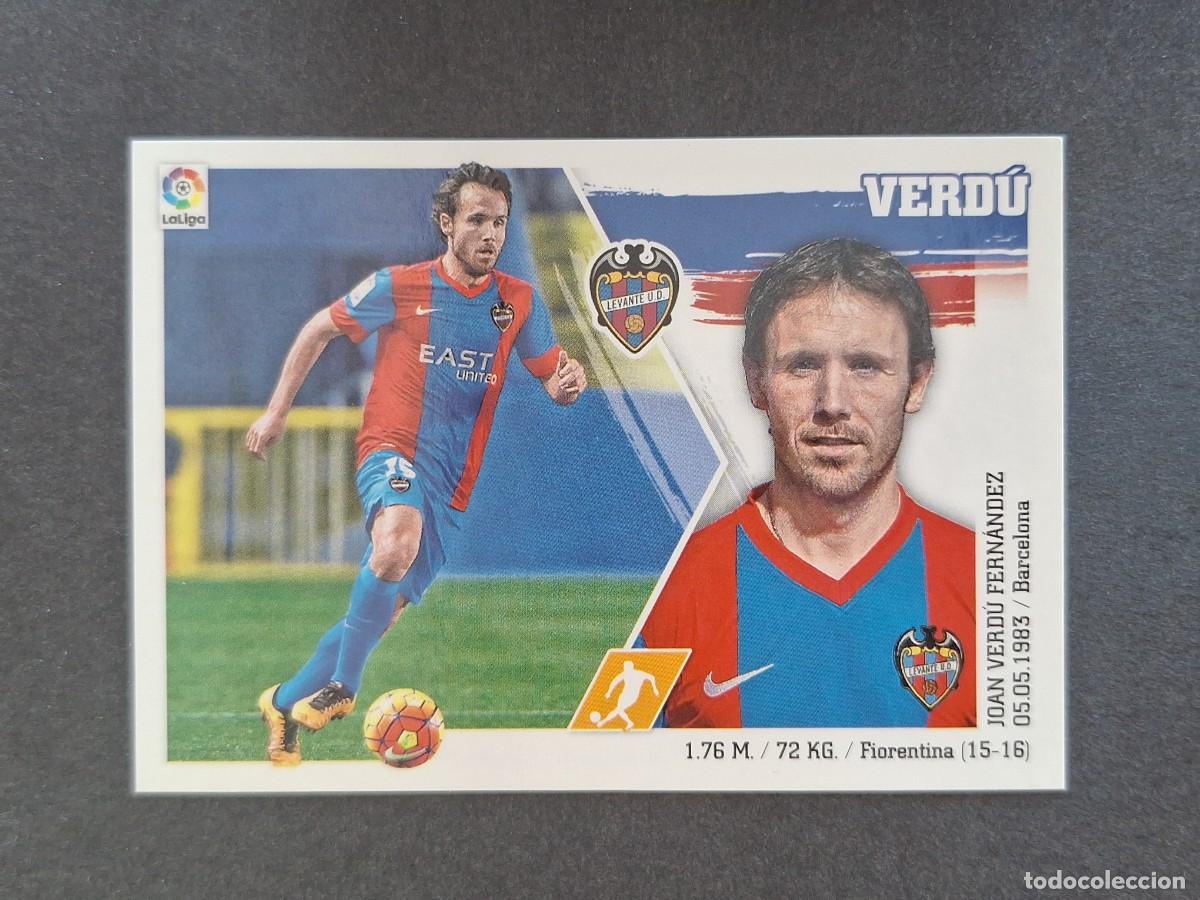 Cromos de f&uacute;tbol: L3 VERDU LEVANTE U. D. MERCADO INVIERNO LIGA ESTE 2015 2016 15 16 NUNCA PEGADO SIN PEGAR