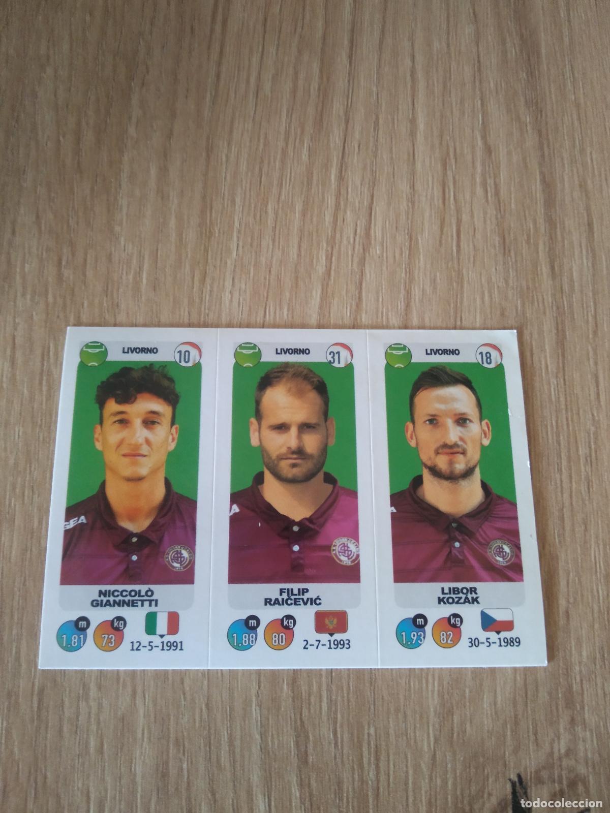 Cromos de f&uacute;tbol: 655 GIANNETTI RAICEVIC KOZAK LIVORNO CROMO FUTBOL PANINI LIGA ITALIA 18-19 CALCIATORI 2018-2019