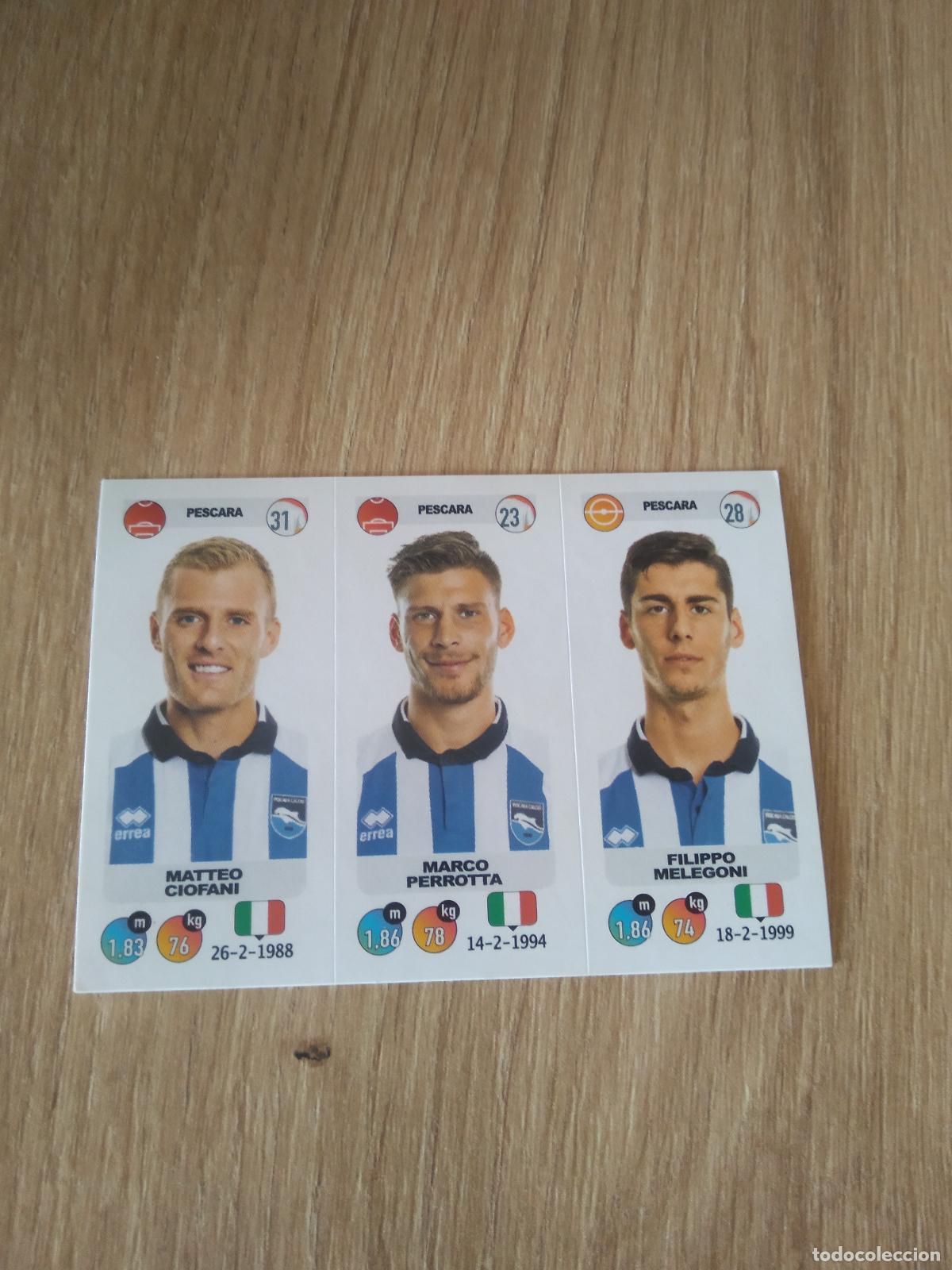 Cromos de f&uacute;tbol: 682 CIOFANI PERROTTA MELEGONI PESCARA CROMO FUTBOL PANINI LIGA ITALIA 18-19 CALCIATORI 2018-2019