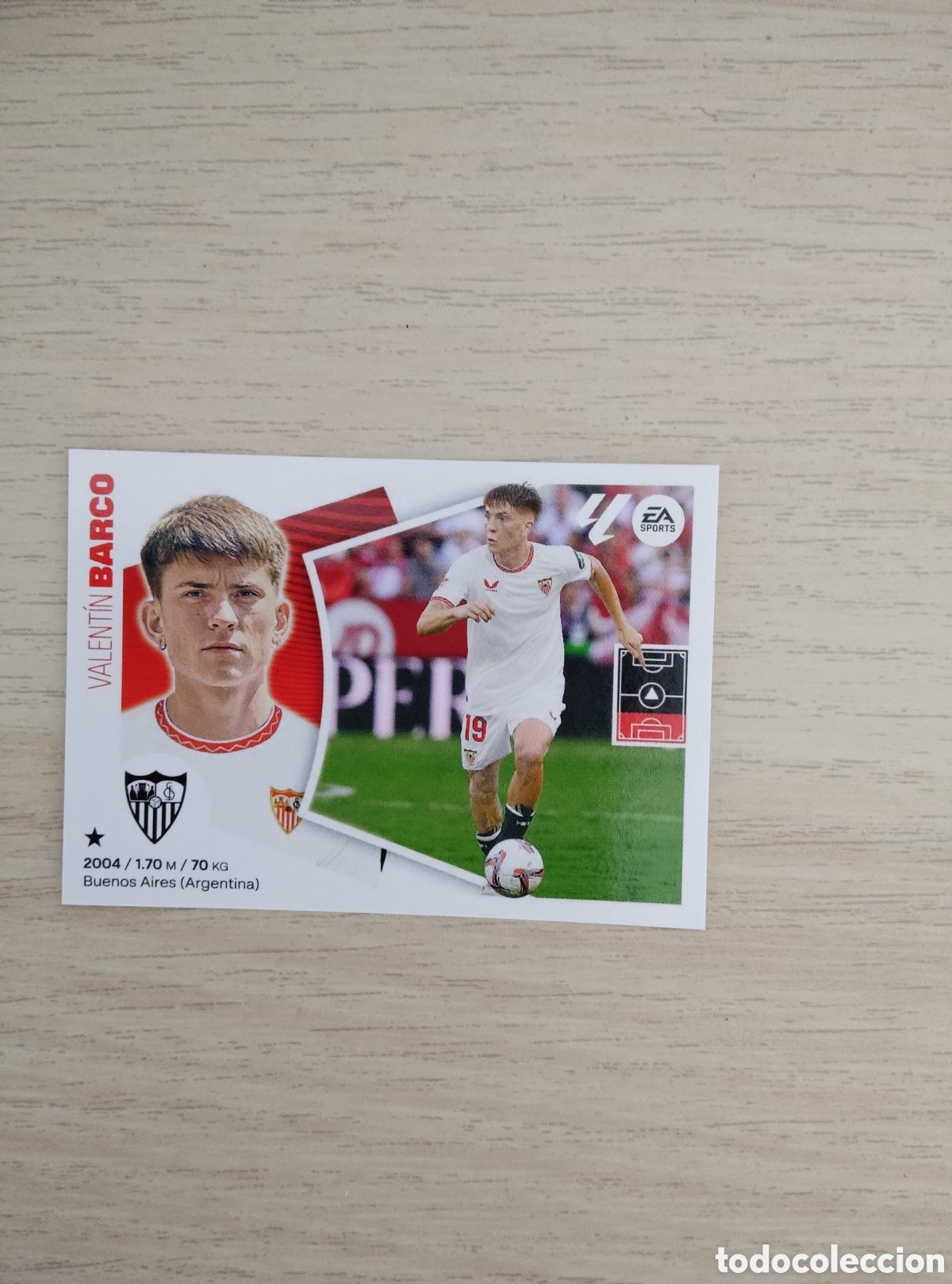 Cromos de f&uacute;tbol: 62 VALENTIN BARCO ULTIMO FICHAJE SEVILLA LIGA ESTE 2024 2025